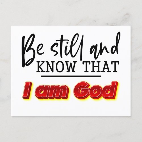 Christian Be Still  I am God Postcard