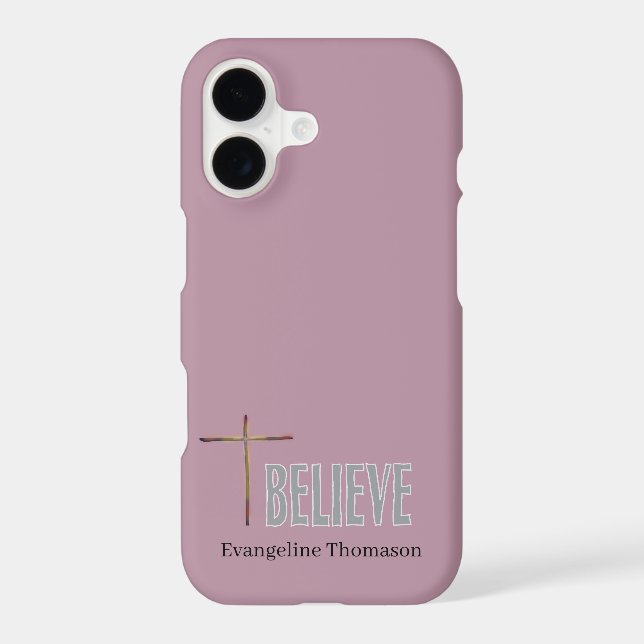 Christian “Believe” Custom Name Pink  Case-Mate iPhone Case (Back)