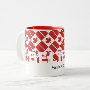 Christian BELIEVE Mark 9:23 CANADA FLAG Custom Two-Tone Coffee Mug