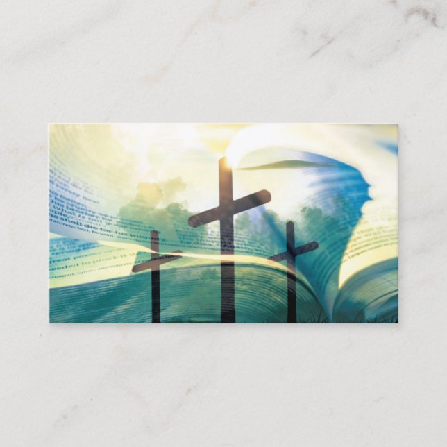 Christian Bible Cross Inspirational Religious Business Card (Front)