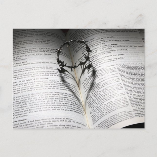 Christian bible love heart inspirational religious postcard (Front)