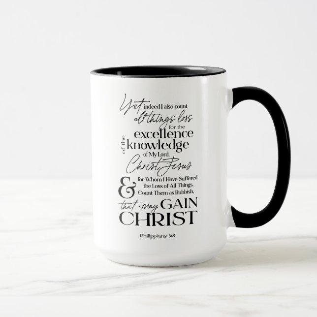 Christian Bible Quote Black Combo Mug (Right)