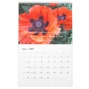 Christian Bible Scripture Custom Text & Photos Calendar