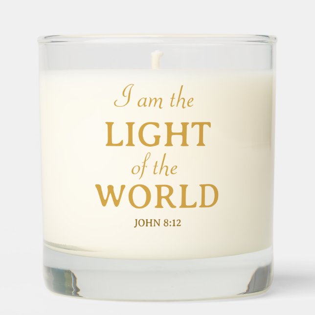 Christian Bible Scripture Light of the World  Scented Candle (Front)