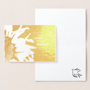 Christian Bible Scripture Peace Dove Foil Card