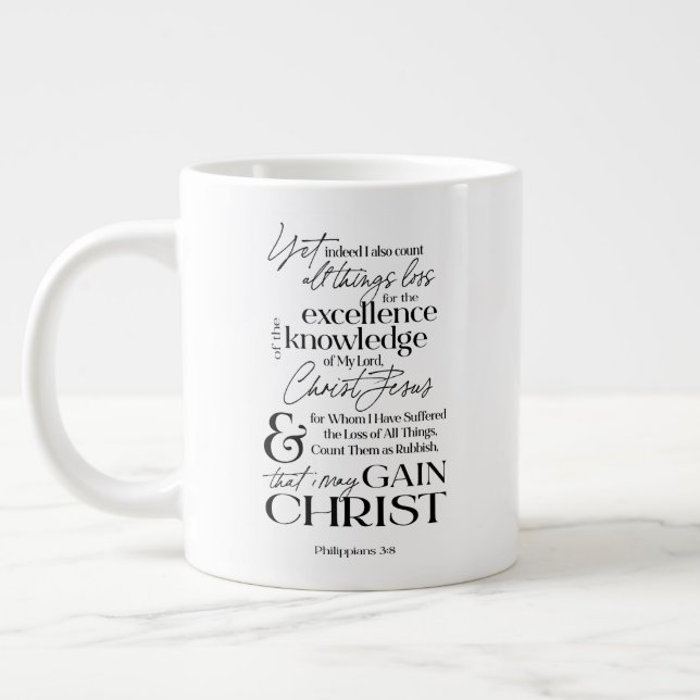 Christian Bible Scripture Quote Giant Coffee Mug (Left)