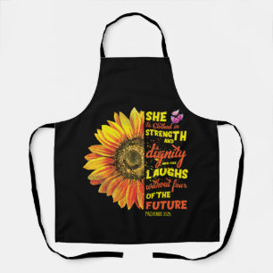 Christian Bible Sunflower Scripture Religious Apron