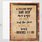 Christian Bible Verse Art Proverbs 21:2 (Front/Back)