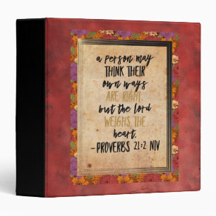 Christian Bible Verse Art Proverbs 21:2 3 Ring Binder