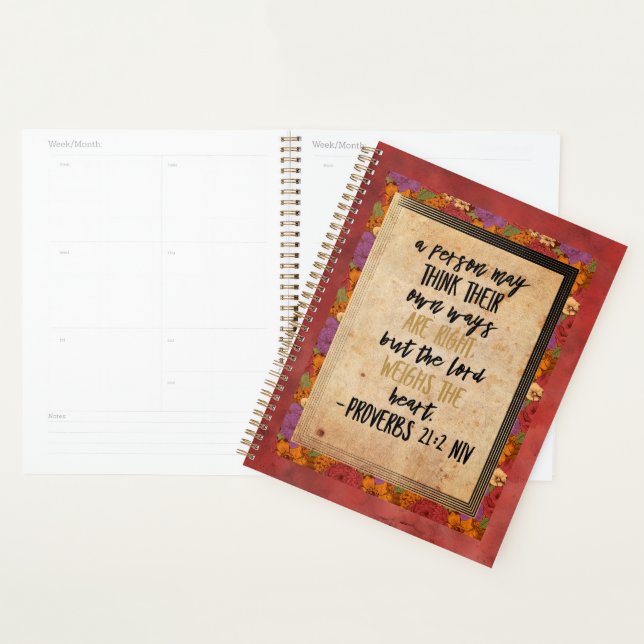 Christian Bible Verse Art Proverbs 21:2 Planner (Display)