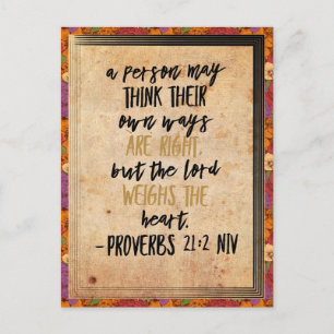 Christian Bible Verse Art Proverbs 21:2 Postcard