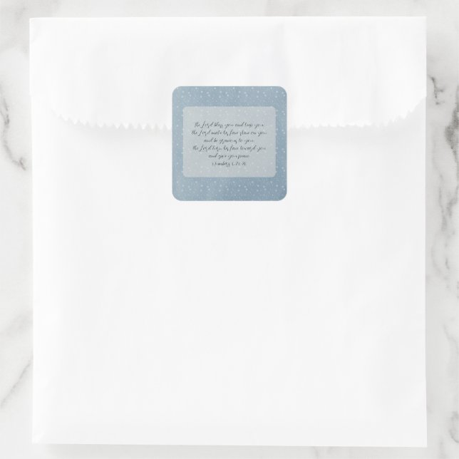 Christian Bible Verse Art  Square Sticker (Bag)