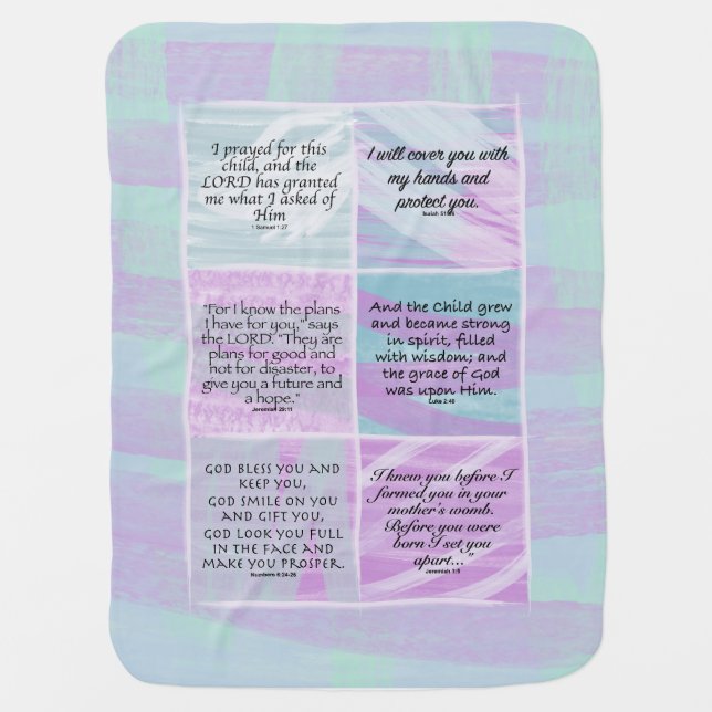 Christian Bible Verse Baby Blanket (Front)