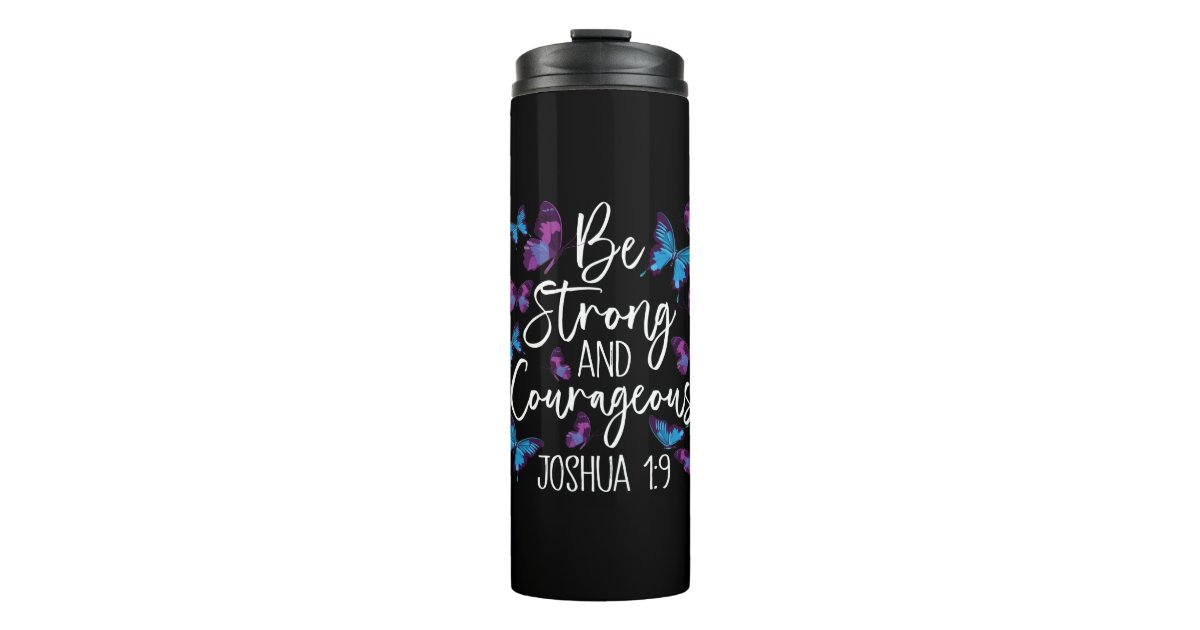 Stainless Steel Water Bottle Black Best Dad Joshua 1:9