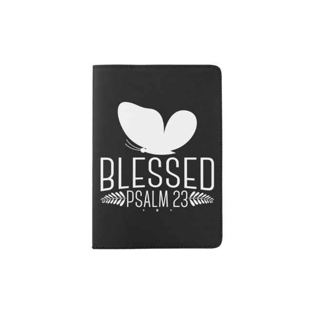 Christian Bible Verse Blessed Psalm 23 Passport Holder (Front)
