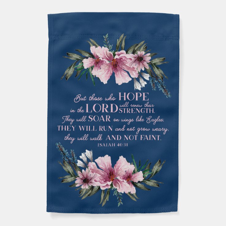 Christian Bible Verse Blush Pink Floral Garden Flag Zazzle