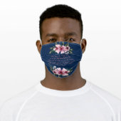 Christian Bible Verse Blush Pink Glitter Floral Adult Cloth Face Mask (Worn)