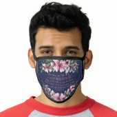 Christian Bible Verse Blush Pink Glitter Floral Face Mask (Worn Him)