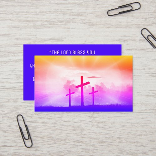 Christian Bible Verse Church Religion Cross Busine Business Card