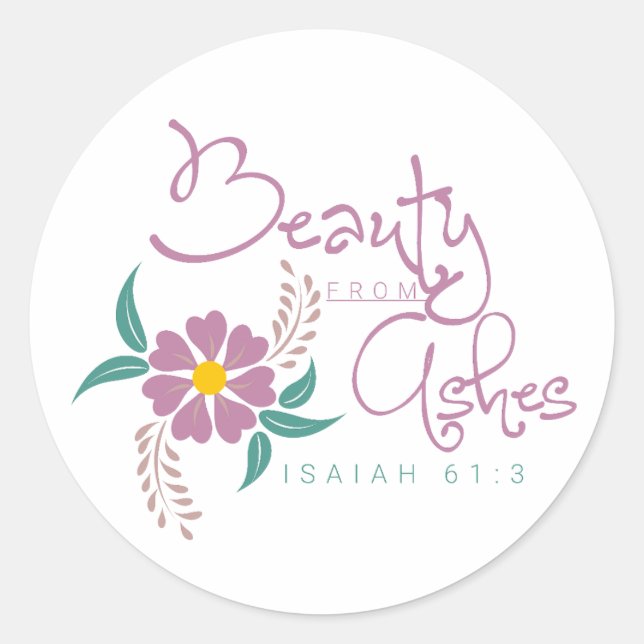 Christian Bible Verse Classic Round Sticker (Front)