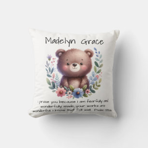 Christian Bible Verse Custom Baby Nursery  Throw Pillow
