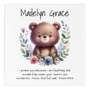 Christian Bible Verse Custom Baby Nursery Wall Acrylic Print