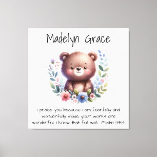 Christian Bible Verse Custom Baby Nursery Wall Canvas Print