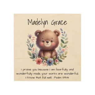 Christian Bible Verse Custom Baby Nursery Wall Wood Wall Art