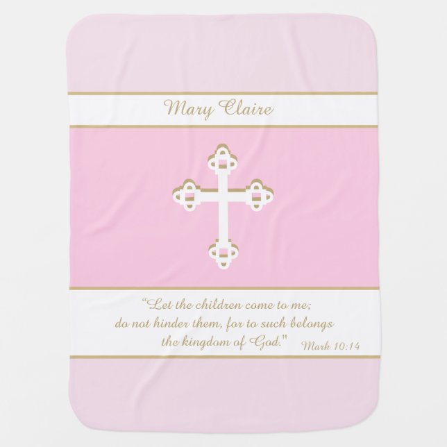  Christian Bible Verse custom keepsake Baby Blanke Blanket (Front)