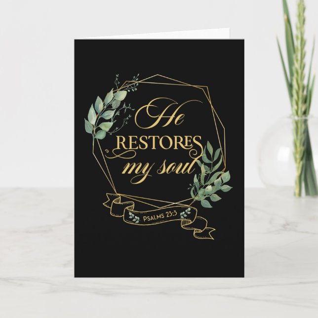 Christian Bible Verse Eucalyptus Leaves Card (Front)