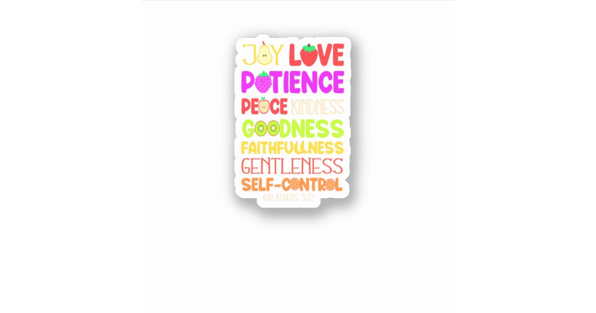 Christian Bible Verse Fruit Of The Spirit Galatian Sticker | Zazzle