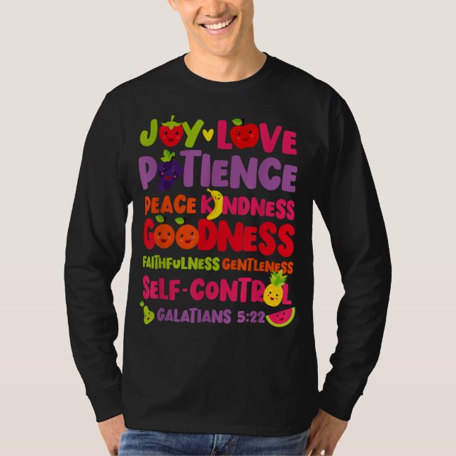 Christian Bible Verse Fruit Of The Spirit Galatian T-Shirt (Front)