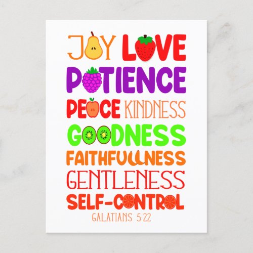 Christian Bible Verse Fruit Of The Spirit Holiday Postcard