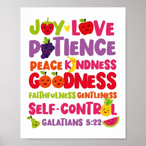 Christian Bible Verse Fruit Of The Spirit Poster