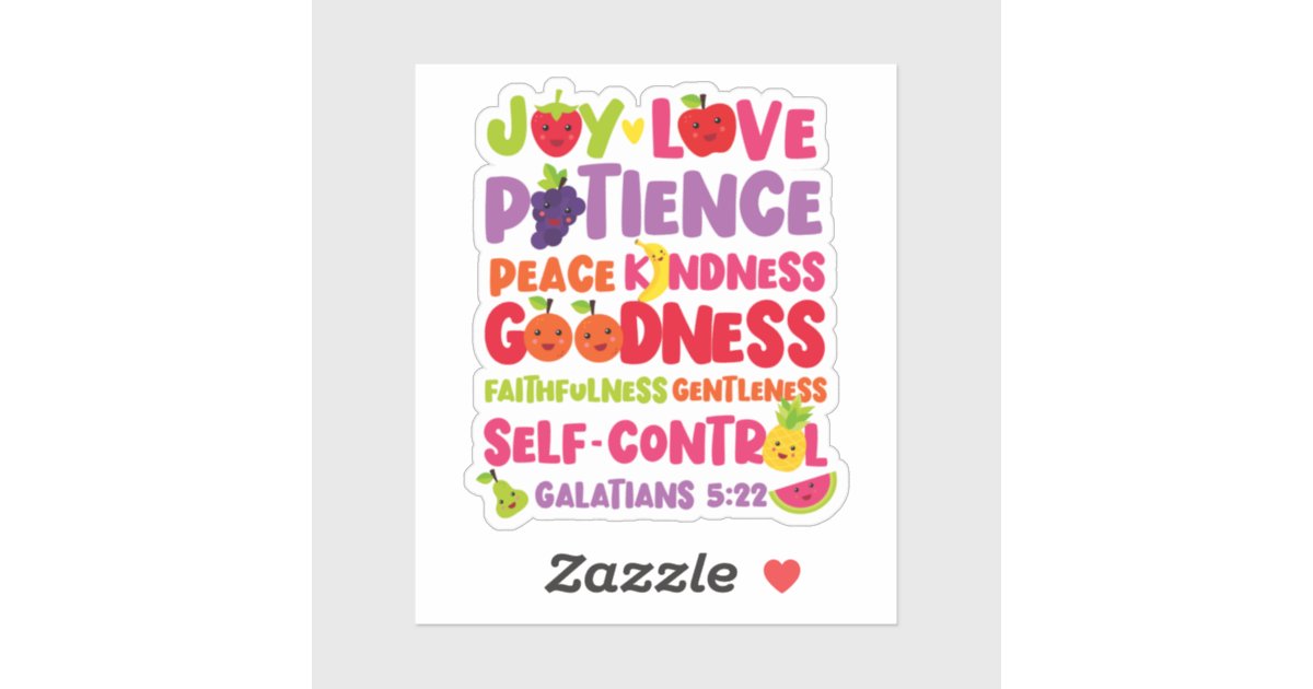 Christian Bible Verse Fruit Of The Spirit Sticker | Zazzle