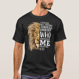 Christian Bible Verse Gifts Men Dad Lion Of Judah T-Shirt