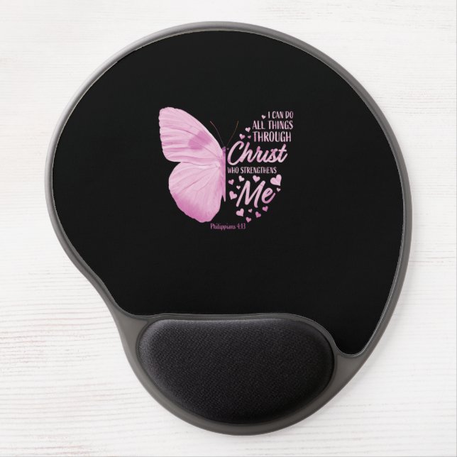Christian Bible Verse Gifts Women Butterfly Gel Mouse Pad (Front)