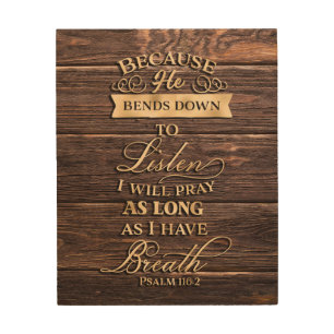 Christian Bible Verse Gold on Wood Psalm Wall Art