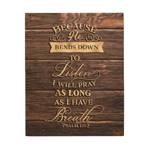 Christian Bible Verse Gold on Wood Psalm Wood Wall Art