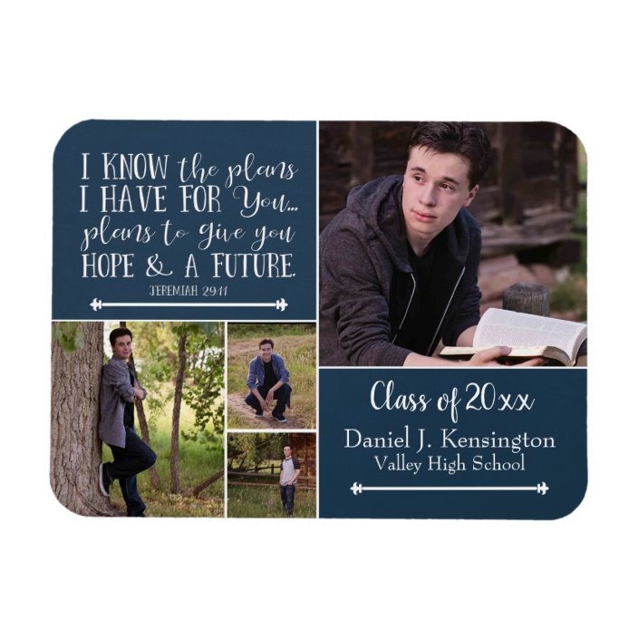 Christian Bible Verse Graduation Photo Collage Magnet | Zazzle.com