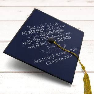 Christian Bible Verse Graduation Typography Cap Topper