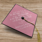 Navy Blue Gold Bible Verse Graduation Typography Graduation Cap Topper