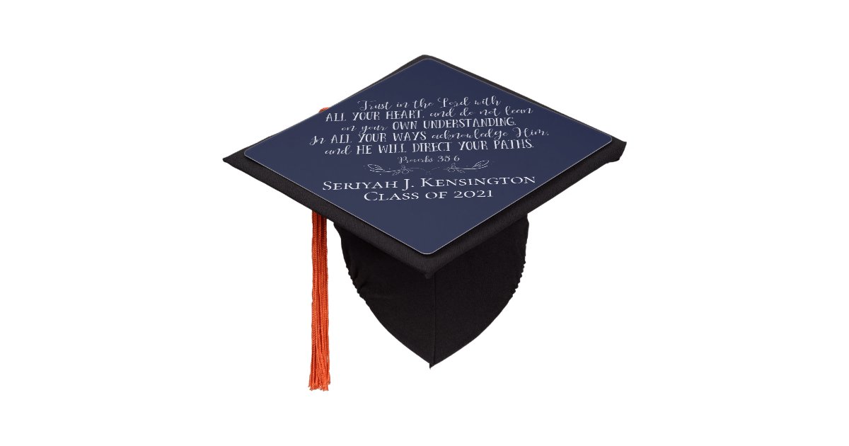 Christian Bible Verse Graduation Typography Graduation Cap Topper | Zazzle.com