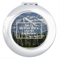 Christian Bible Verse He is my Rock Mountain Compact Mirror