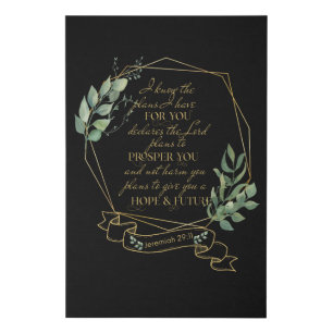 Christian Bible Verse Jeremiah 29 11 Faux Canvas Print