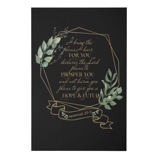 Christian Bible Verse Jeremiah 29 11 Faux Canvas Print (Front)