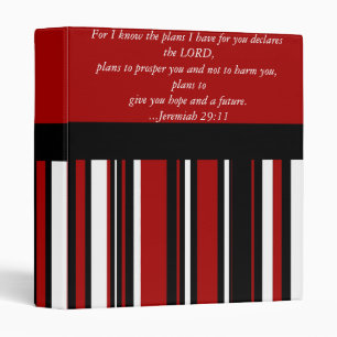 Christian Bible Verse Jeremiah 29:11 Scripture 3 Ring Binder