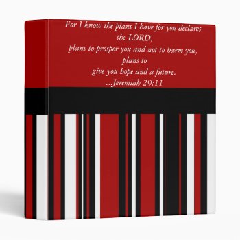 Christian Bible Verse Jeremiah 29:11 Scripture 3 Ring Binder by Christian_Soldier at Zazzle