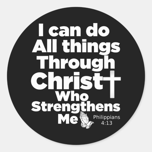 Christian Bible Verse Jesus Christ God Classic Round Sticker (Front)