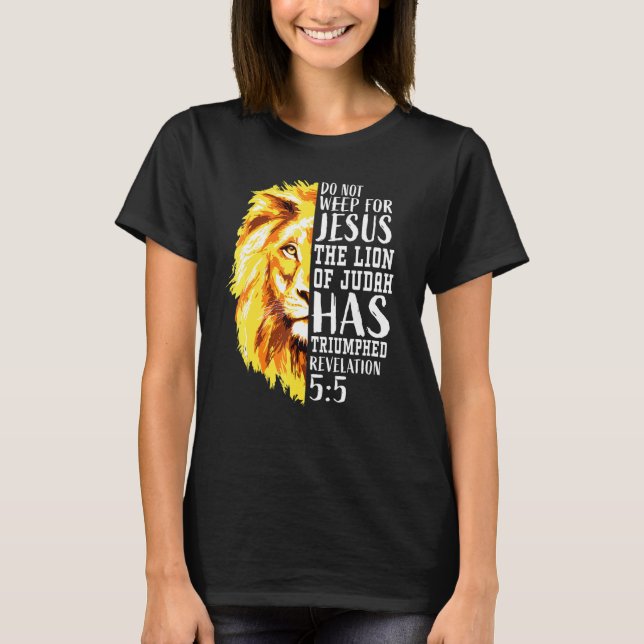 Christian Bible Verse Jesus Faith Lion Judah Graph T-Shirt (Front)